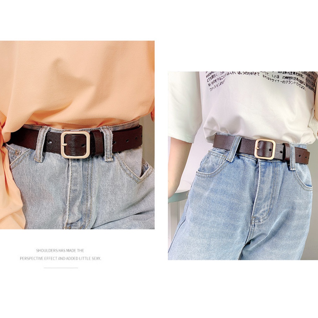 SmileFairyCC【COD &amp; Hàng Có Sẵn】Thắt Lưng Khóa Vuông Đơn Giản Thời Trang Hàn Quốc Cho Nữ