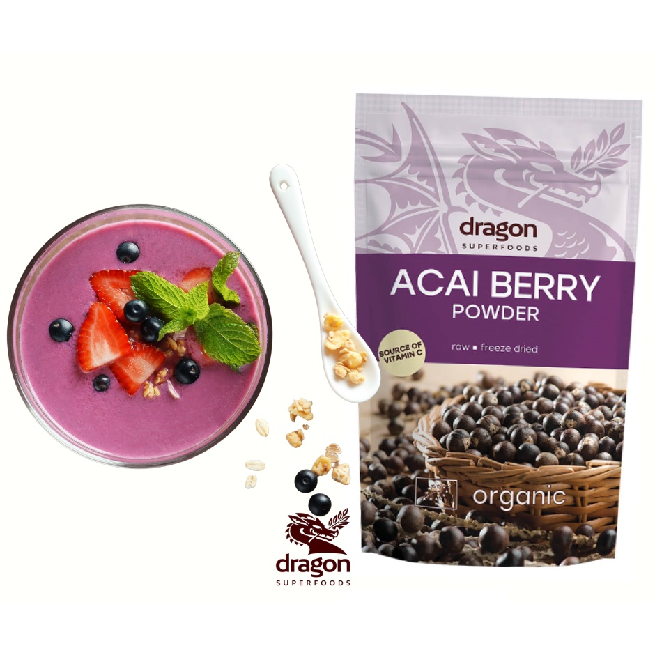Bột đông lạnh Acai Berry hữu cơ Dragon Superfoods 75Gr