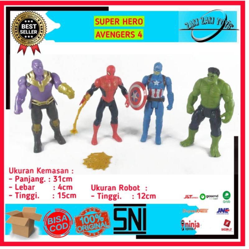 Set 4 Mô Hình Nhân Vật Siêu Anh Hùng Avengers 4 Contents A-72