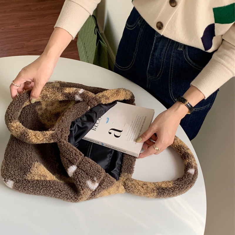 Túi Xách Tay Bằng Vải Bông Cỡ Lớn In Hình Gấu Hoạt Hình Dễ Thương