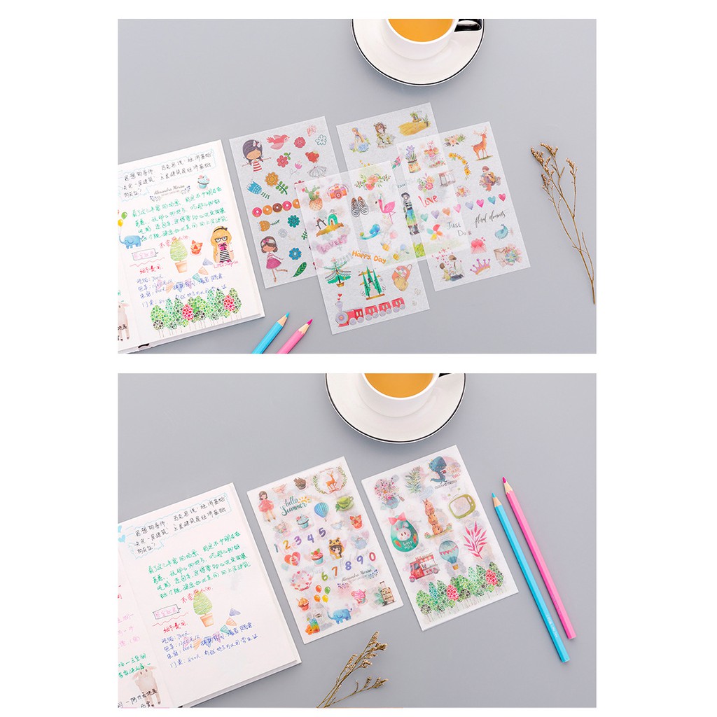 Bộ 6 Tấm Sticker Giấy Hello Summer 1-9