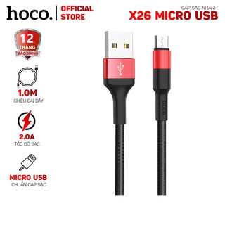 Cáp sạc nhanh Hoco X26 Micro Usb dây dù chống đứt cho Android