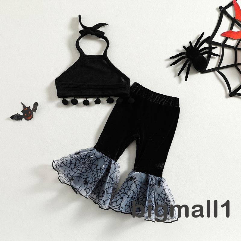 Set Đồ Mùa Hè 2 Món Gồm Áo Cổ Yếm Và Quần Ống Loe Cho Bé Gái 3-24 Tháng Tuổi