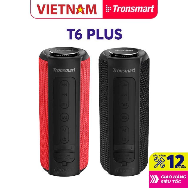 Loa Bluetooth 5.0 Tronsmart Element T6 Plus, Công Suất 40W, Âm Thanh Vòm 360 Độ - Hàng Chính Hãng