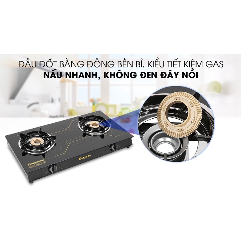 Bếp ga Kangaroo KG516M Chính hãng trưng bày+ tặng dây gas-Bếp tiết kiệm gas