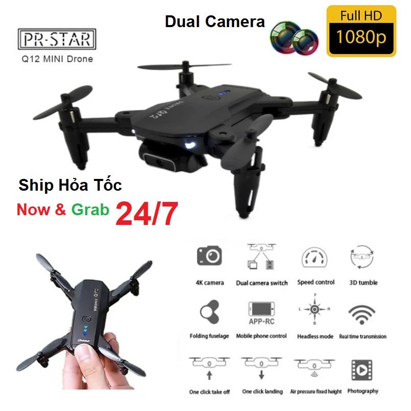 Flycam Q12 - Máy Bay Camera Giá Rẻ - Điều Khiển Từ Xa - Kết Nối Với Điện Thoại - Loại 2 Camera - Quay Phim - Chụp Ảnh | BigBuy360 - bigbuy360.vn