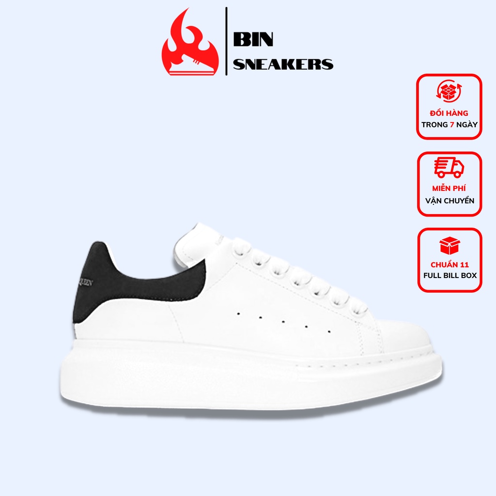 Giày thể thao 𝗠𝗖𝗤𝘂𝗲𝗲𝗻 nam nữ đế cao độn đế tăng chiều cao - Giày sneaker MCQ trắng gót nhung dây lụa Full Box