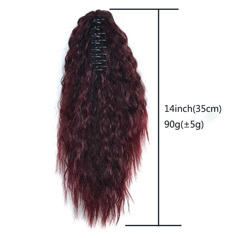 Tóc Giả Đuôi Ngựa 14 Inch Kiểu Xoăn Đen Nâu Tự Nhiên Cho Nữ