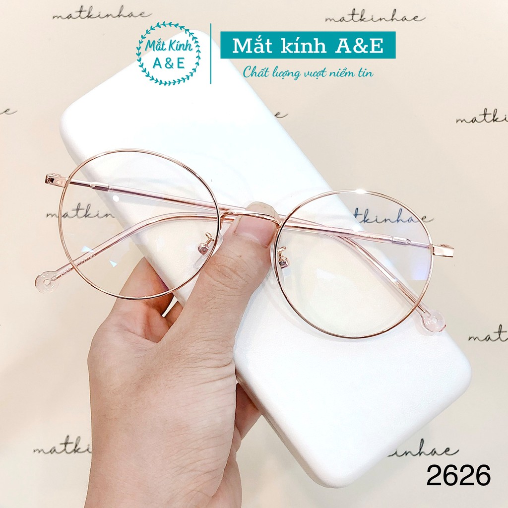 Kính mắt tròn nữ AMIE Eyewear gọng kính cận kim loại thiết kế thời trang thanh mảnh nhẹ nhàng 2626