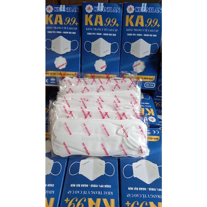 (GIÁ ĐẶC BIỆT  KA99+ KHẨU TRANG Y TẾ 4D HỘP 30 CÁI KHÁNH AN (MÀU TRẮNG) ++