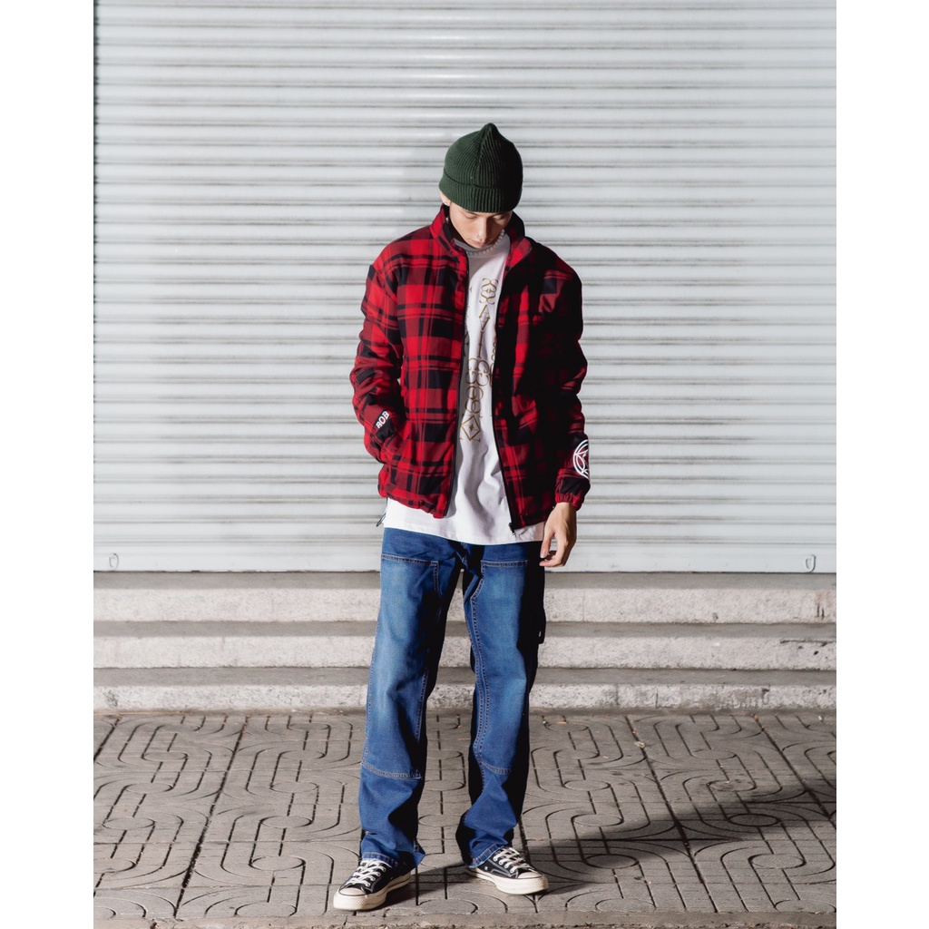 ZIP UP FLANNEL JACKET/RED