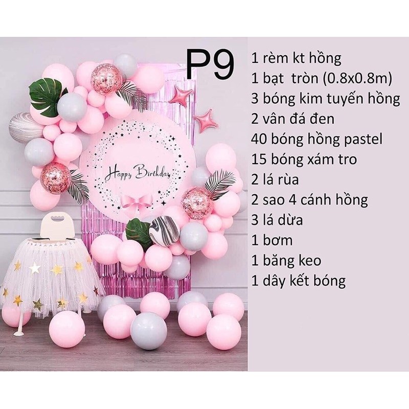 Set VIP Có Phông Backdrop như hình Bộ trang trí sinh nhật thôi nôi cho bé TH677