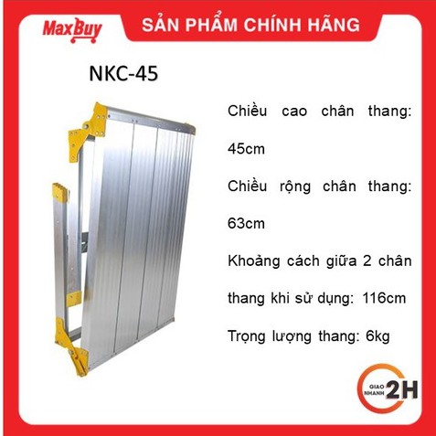 [Hỏa tốc HN] Thang nhôm bàn Nikawa NKC-45, nhập khẩu Nhật Bản, bảo hành chính hãng