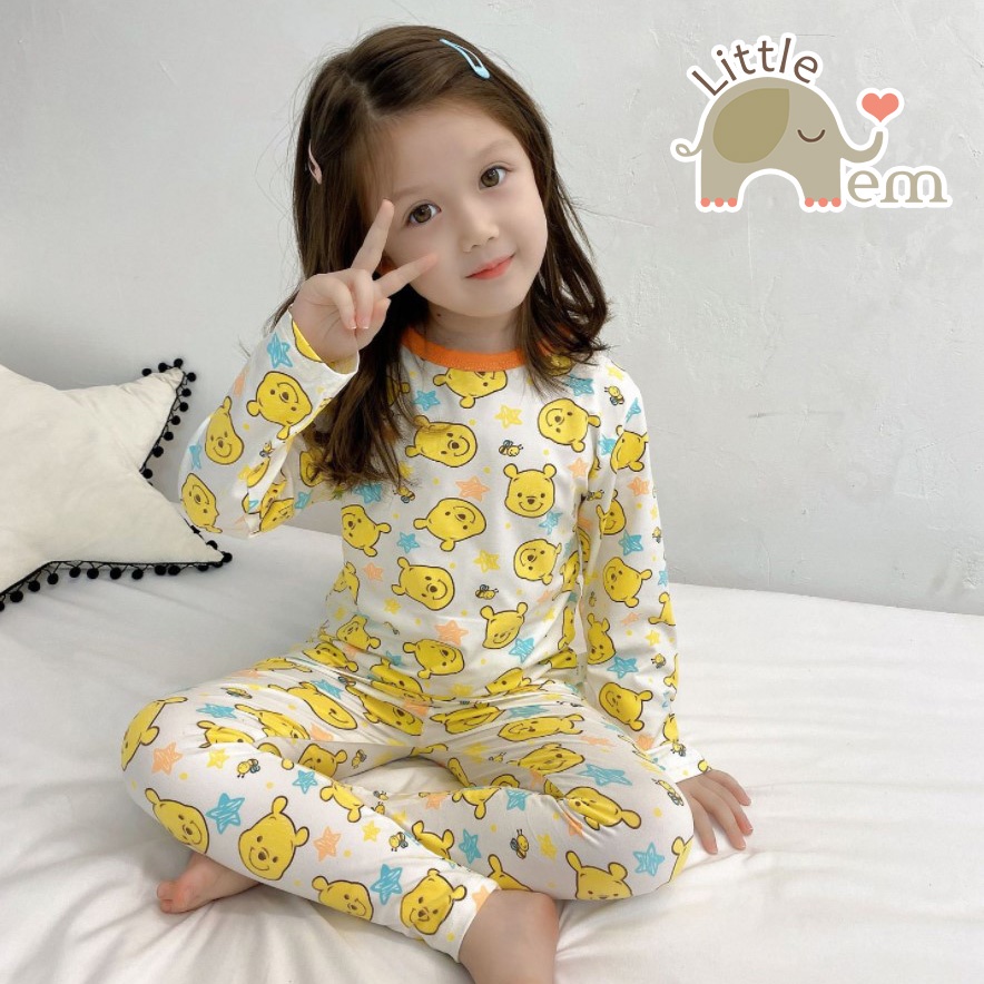 Bộ đồ bé gái Cotton xuất Nhật dài tay _ Cute Cartoon