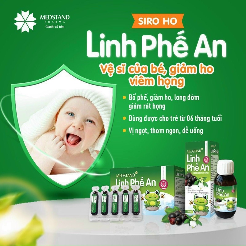 Siro ho thảo dược Linh Phế An - Bổ phế, giảm ho, ngứa họng, đau họng MEDSTAND