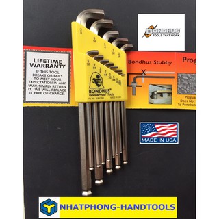 BONDHUS bộ lục giác hệ inch đầu cụt , 13 cay , sản xuất tại Mỹ