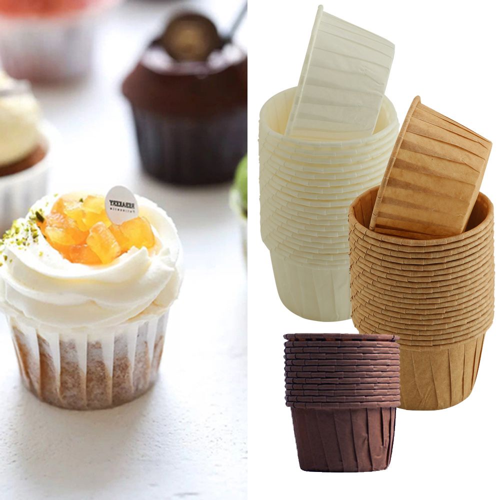 Set 50 khuôn giấy làm bánh cupcake nhiều màu sắc DIY