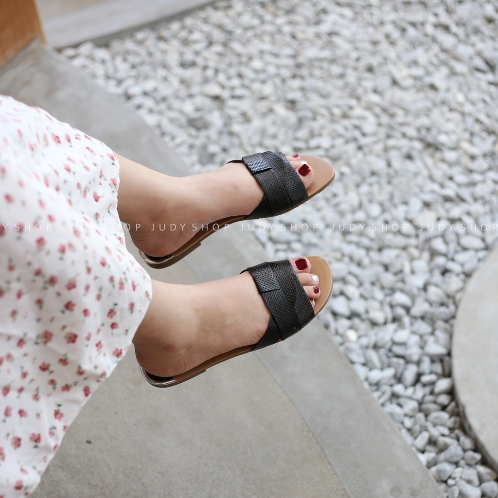 Dép Lê Nữ - Dép Colee Quai Vòng Da Xước Êm Chân Siêu Nhẹ VNXK