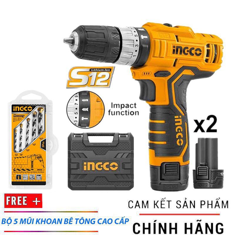 khoan pin ingco 12v 3 chế độ