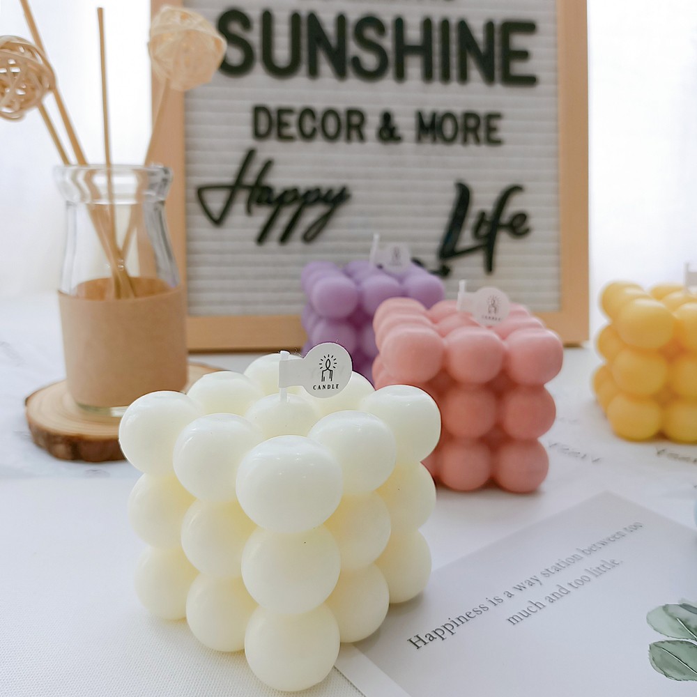 Nến Thơm Rubik Đậu Nành Thư Giãn Nến Không Khói Trang Trí Phòng Sunshine.decor