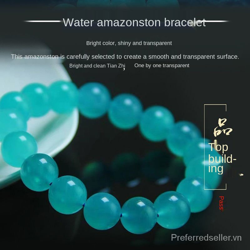Natural Icy Amazonite Bracelet Temperament Single Circle Crystal Bracelet to Give Mom Bracelet Graduated Strand Set Luxury Ornament lv6j