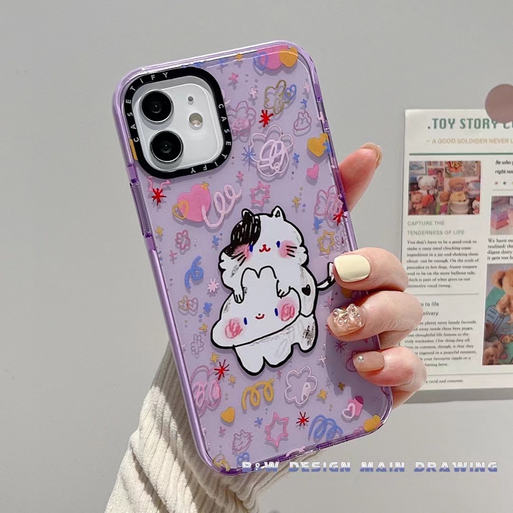 Hoạt Hình Ốp Điện Thoại Mềm Trong Suốt Chống Sốc Hình Thỏ graffiti Cho iphone 15 pro max 14 13 12 11