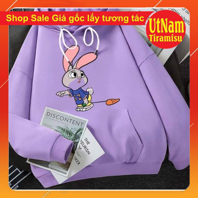 Áo Hodie Thỏ tai hồng Kiểu dáng Unisexfreesize 40-50kg mặc đẹpPhong cách Hàn Quốc