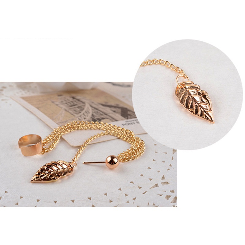 Bông Tai Kim Loại Hình Chiếc Lá Thời Trang Dành Cho Nữ