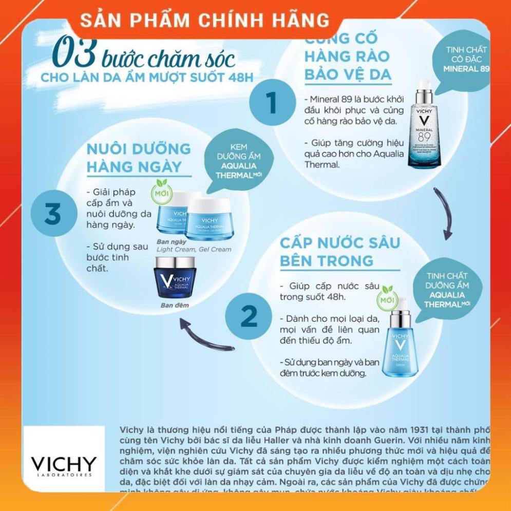 Vichy Gel Dưỡng Ẩm Cung Cấp Nước Cho Da Giúp Căng Mượt Aqualia Thermal Rehydrating Cream Gel 50ml