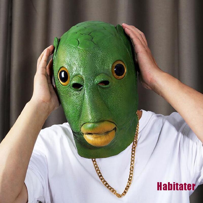Mặt Nạ Hóa Trang Halloween Hình Cá Xanh Độc Đáo