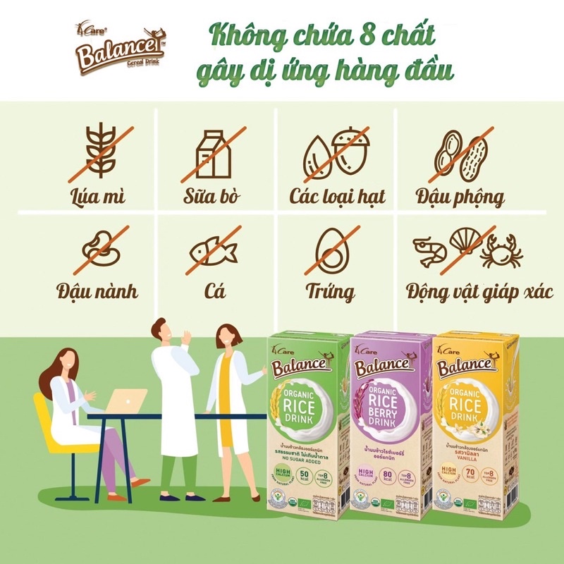 Sữa gạo HỮU CƠ Balance cho bé dị ứng đạm bò 180ml