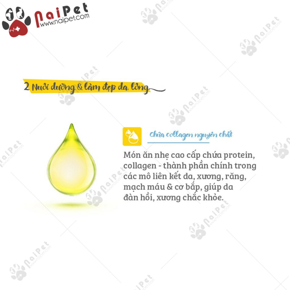 Thức Ăn Dinh Dưỡng Xúc Xích Chay Collagen Bow Wow Gói 70g