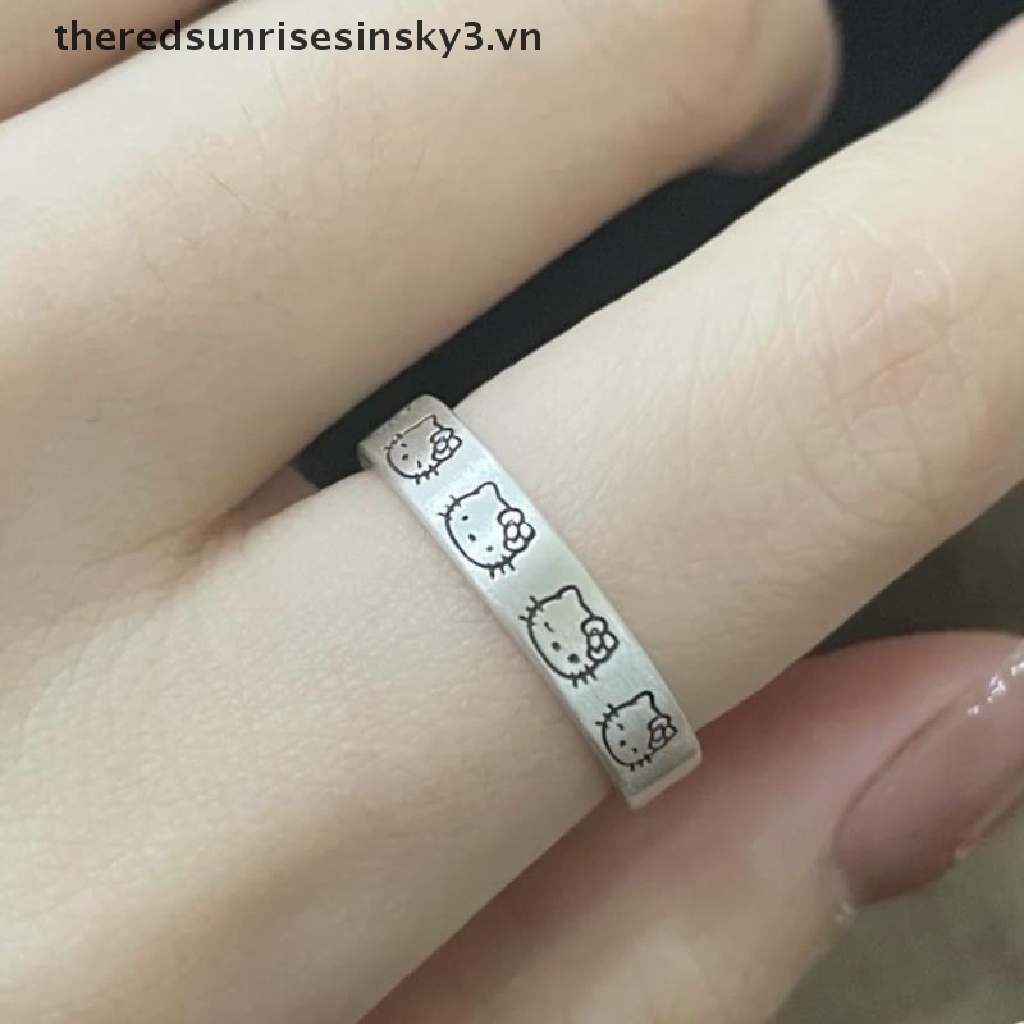 * * Thời Trang Mới * * Nhẫn Cặp Đôi Bằng Đồng Trắng Mạ Đồng Hình Kuromi Đáng Yêu Có Thể Điều Chỉnh Làm Quà Tặng