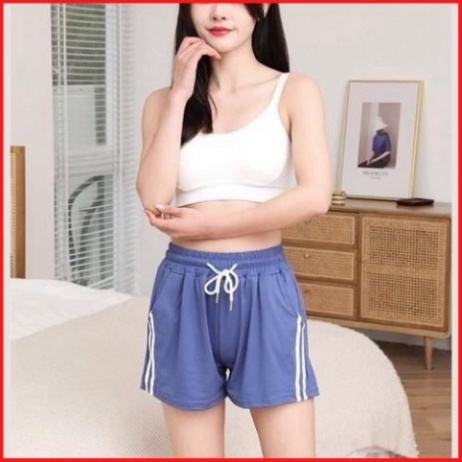Quần Đui Nữ,  Quần Short Thun Nữ 2 Sọc Thun Co Dãn,Thấm Hút Mồ Hôi Tốt men87_store