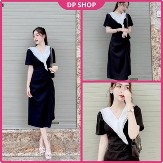 [ TẶNG QUÀ ] Đầm BIGSIZE Nữ Đi Tiệc Cổ Voan 3 Tầng Dáng A [BIGSIZE NỮ 55KG-90] DP0002 - DP Shop