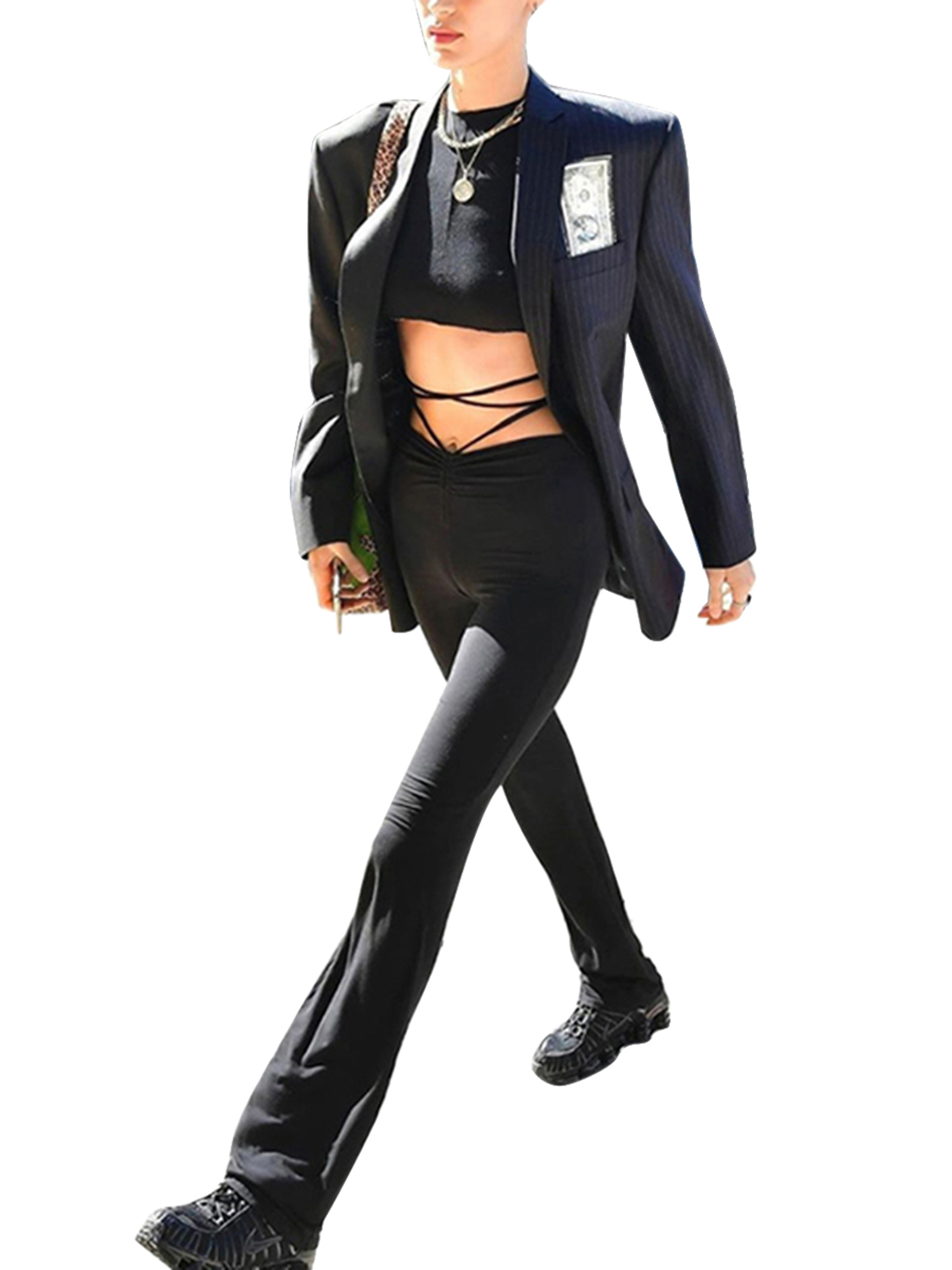 Quần Dài Ống Suông Rộng Cạp Cao Phối Dây Thời Trang Cho Nữ | BigBuy360 - bigbuy360.vn