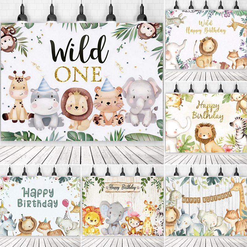 Phông Nền Trang Trí Sinh Nhật Chủ Đề Rừng Rậm 1st