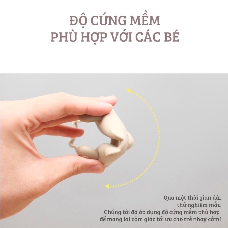 Gặm nướu silicon hình gấu TGM Hàn Quốc cho bé - Ngặm nướu silicon cao cấp kèm hộp đựng - Chính hãng