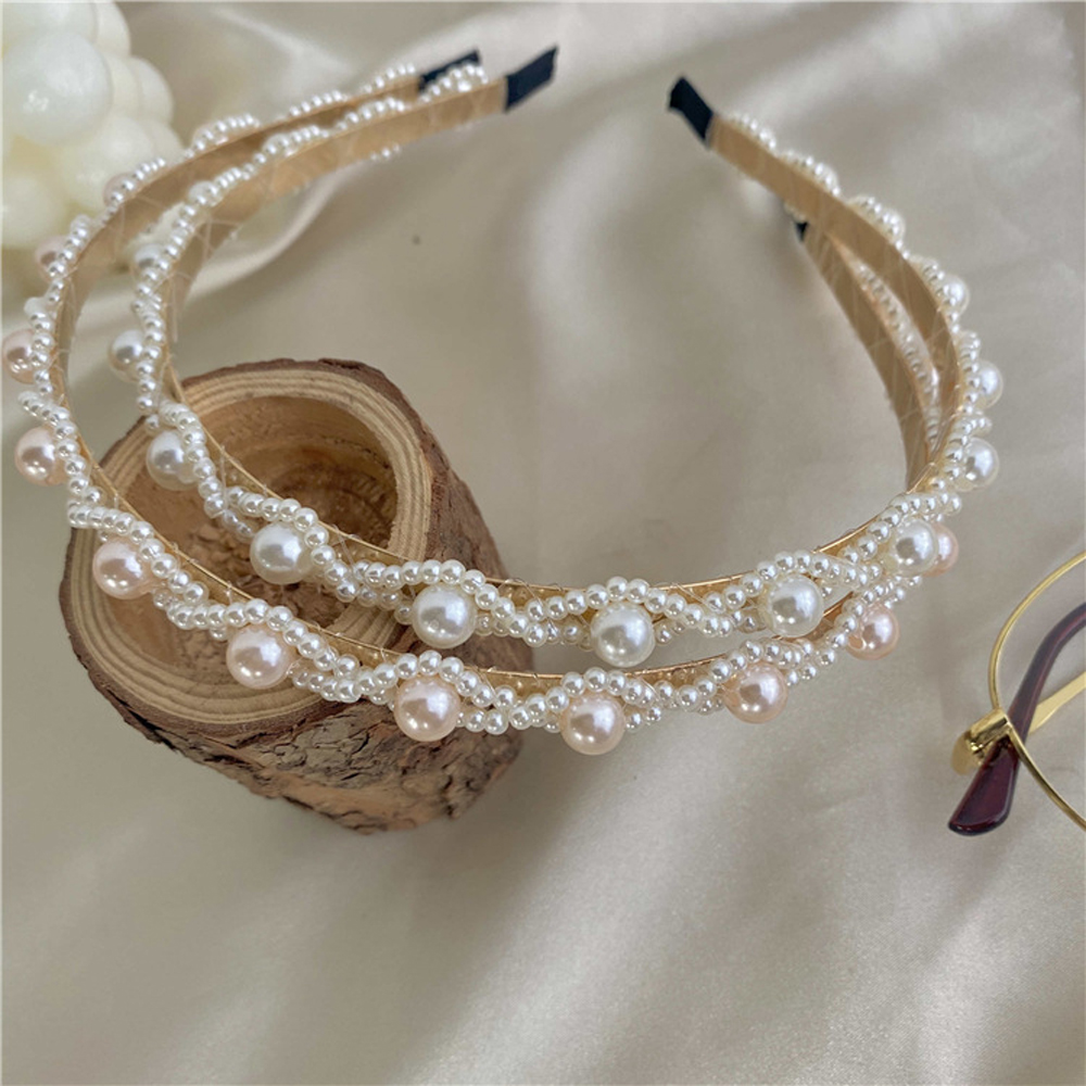 Băng Đô Thời Trang Đính Ngọc Trai Giả Long Lanh Cho Nữ