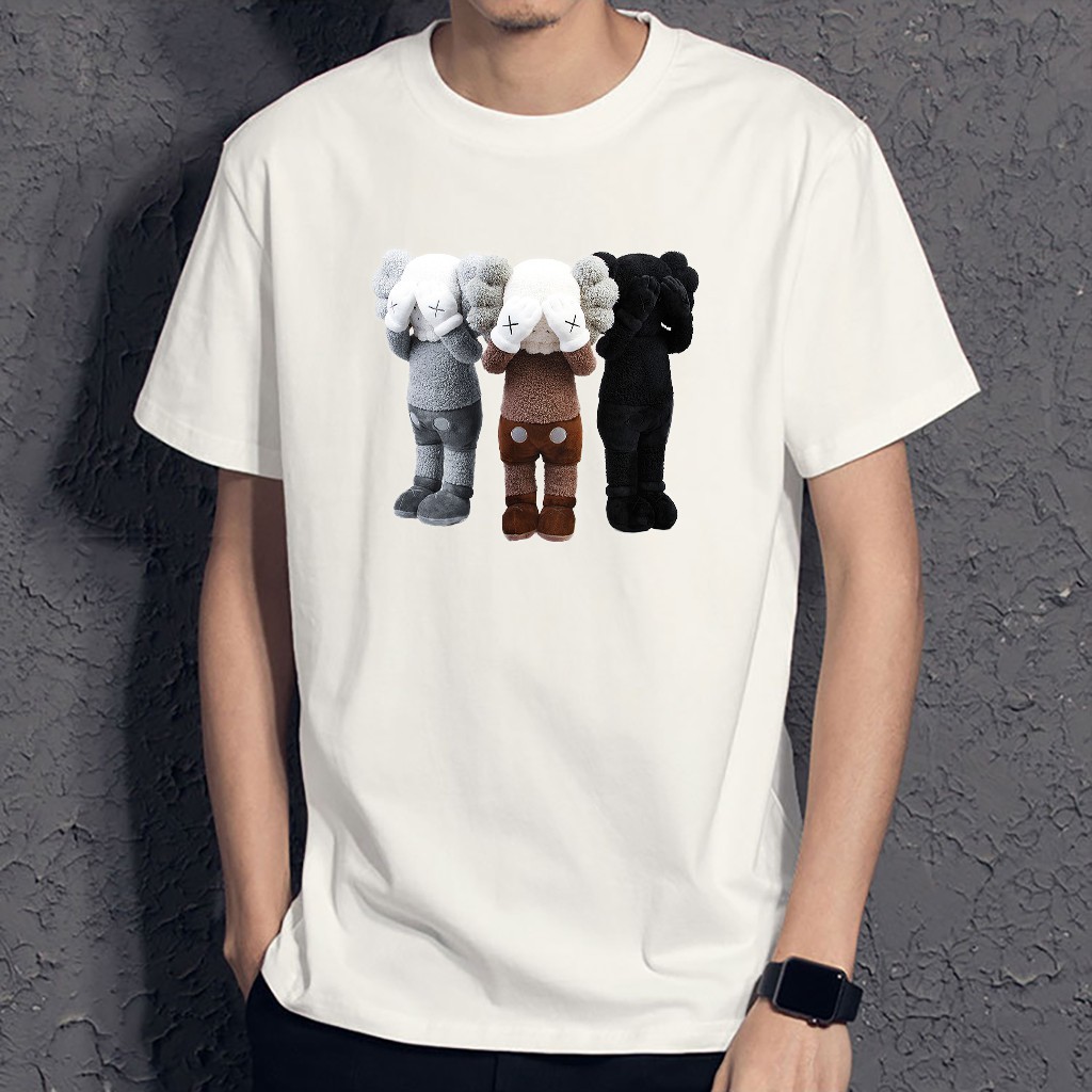 Áo thun unisex ngắn tay không cổ in hình KAWS thời trang - Bộ sưu tập áo phông unisex cá tính | BigBuy360 - bigbuy360.vn
