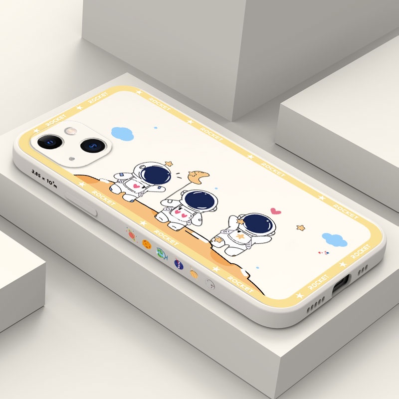 Ốp Điện Thoại Silicon Họa Tiết Phi Hành Gia Mặt Trăng Cho IPhone 13 12 Mini Pro Max