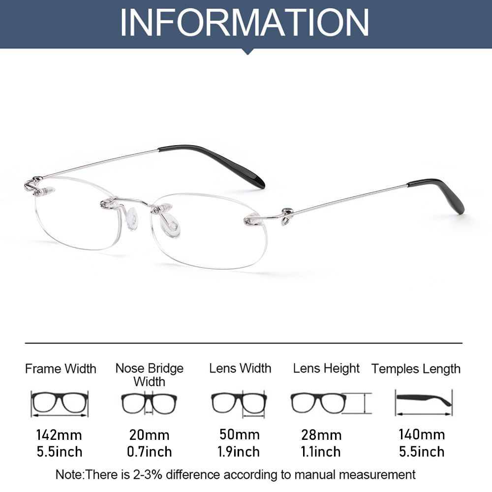 MELODG Clear Eyewear Women Lenses Eye Glasses Reading Glasses Rimless Lightweight Men Ultra-light Frameless Readers Eyeglasses For Men