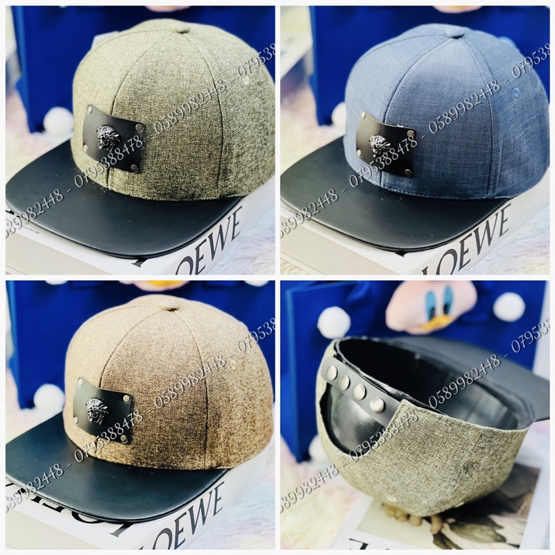 Mũ hiphop phối kết da - nón snackpack phối logo da xịn thời trang đường phố