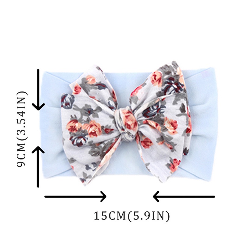 Băng Đô Nơ In Hoa Xinh Xắn Cho Bé Gái