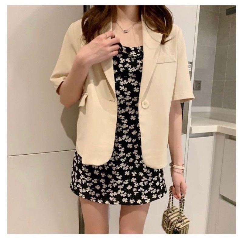 Bộ Váy Hoa Áo Blazer Olig Store Set Váy Hoa Kèm Blazer Cộc Tay  Phong Cách Hàn Quốc | BigBuy360 - bigbuy360.vn