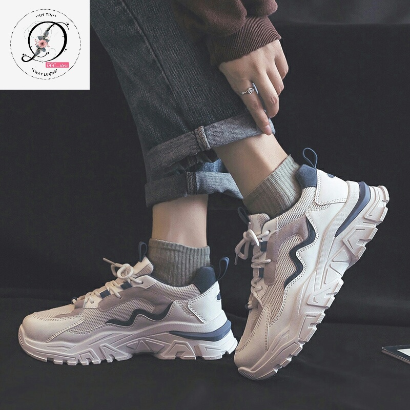 Giày thể thao nữ sneaker độn đế ulzzang vải thoáng phối DA LỘN siêu cá tính