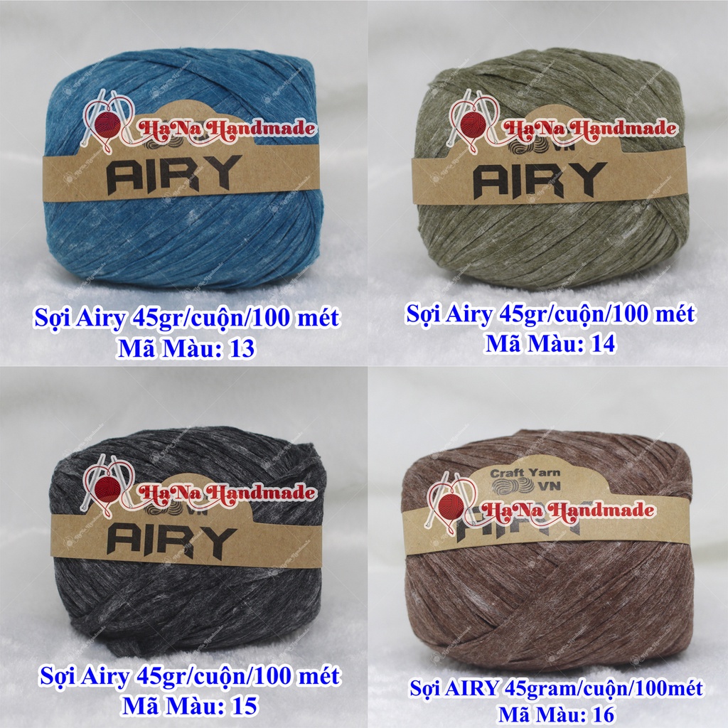 Sợi Airy / Sợi AIRY / sợi móc nón 45gram/ cuộn/ 100 mét - 28k