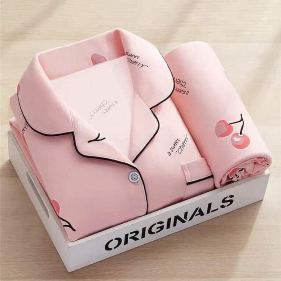 Quần áo ngủ, Bộ ngủ pijama hoa quả dài tay dày dặn | BigBuy360 - bigbuy360.vn
