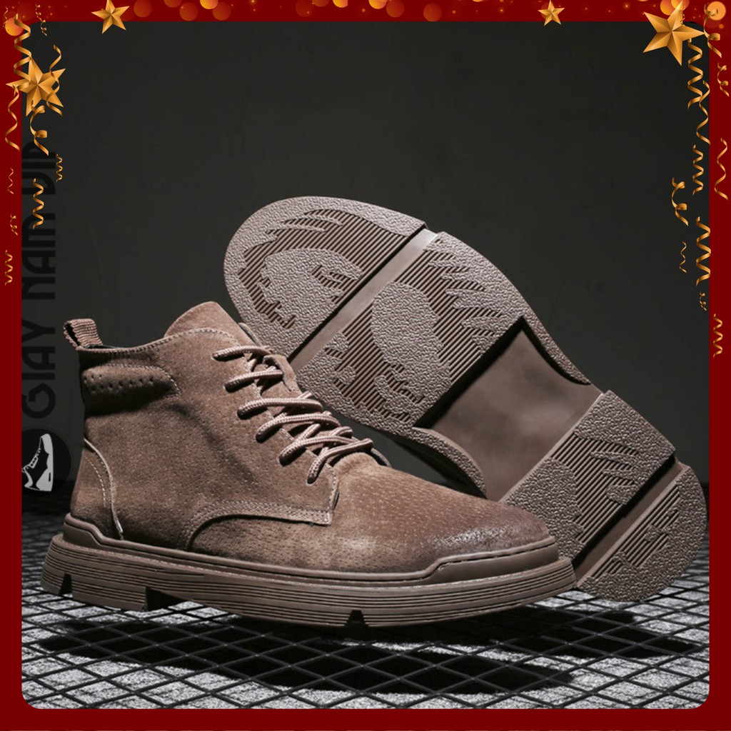 Giày Da Nam - FREESHIP- Giày Boot Nam Da Lộn Chất Chơi GNK18 | BigBuy360 - bigbuy360.vn