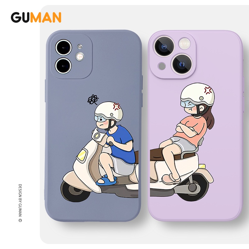 Ốp lưng GUMAN mềm ngộ nghĩnh cặp đôi dễ thương đẹp cho iPhone 14 13 12 11 Pro Max SE 2020 X XR XS 8 7 ip 6S 6 Plus kute XYB758